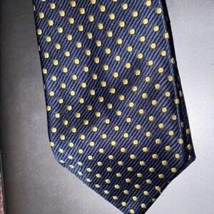 Vintage Robert Stewart Stylish Blue and Gold Fleur-de-Lis Tie
